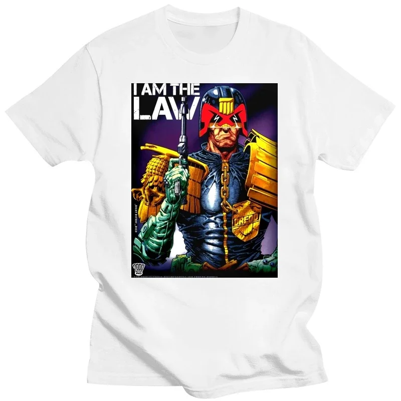 NEW - SMALL ONLY JUDGE DREDD - I Am The Law (2000AD) T-shirt -  men clothing  harajuku  oversized t shirt