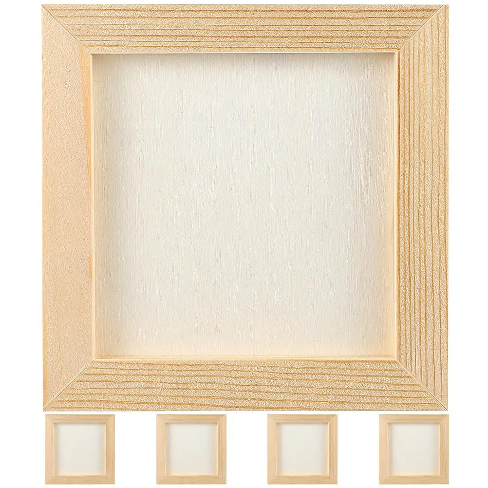 

5 Pcs Kids Diy Clay Painting Frame Clay Picture Frame Wooden Blank Kids DIY Craft Frames Children Artwork Display