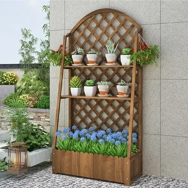 

Wholesale New Design Tall Wood Flower Stand Flower Pots & Planters