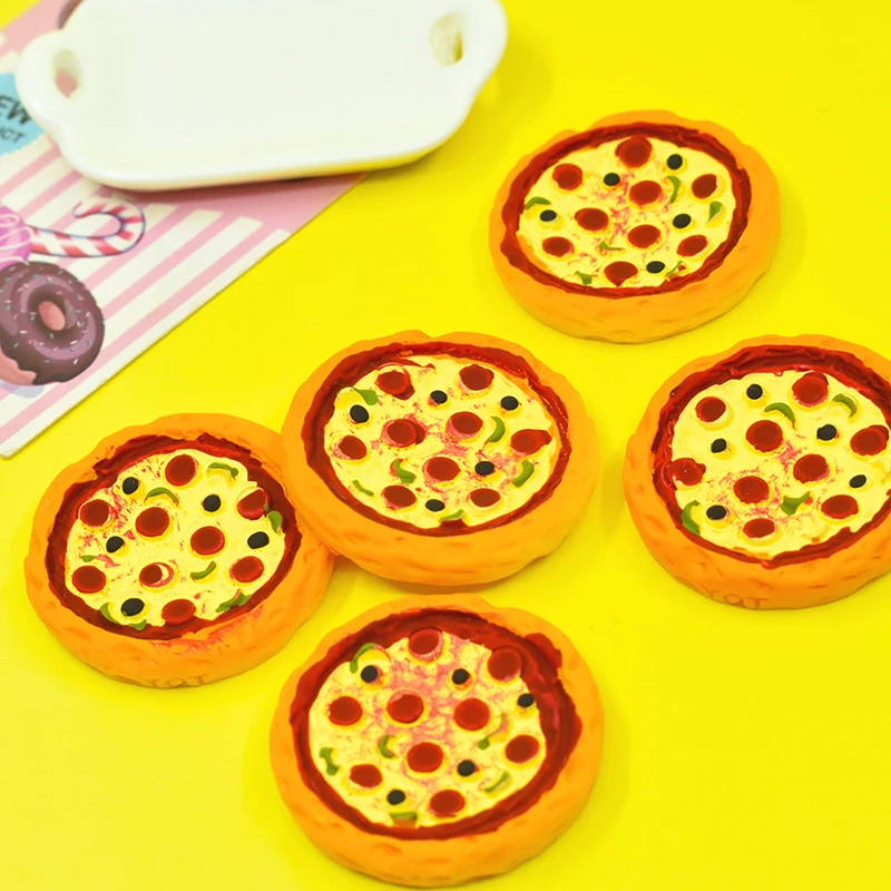 5Pcs Dollhouse Mini Simulation Pizza Model Kitchen Food Accessories For Dolls House Decor Kids Pretend Play Toys