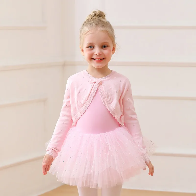 

Children's dance sweaters, practice clothes, shawl knitted, girls' autumn winter long sleeved Chinese dance ballet dance jacket