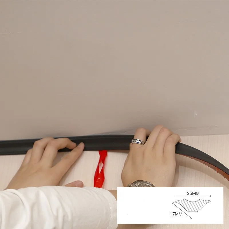 NBR Soft Material Wall Gap Decor Line Self-Adhesive Waterproof Antifouling Wall Interior Decor Strip Ceiling Baseboard Strip - Image 2