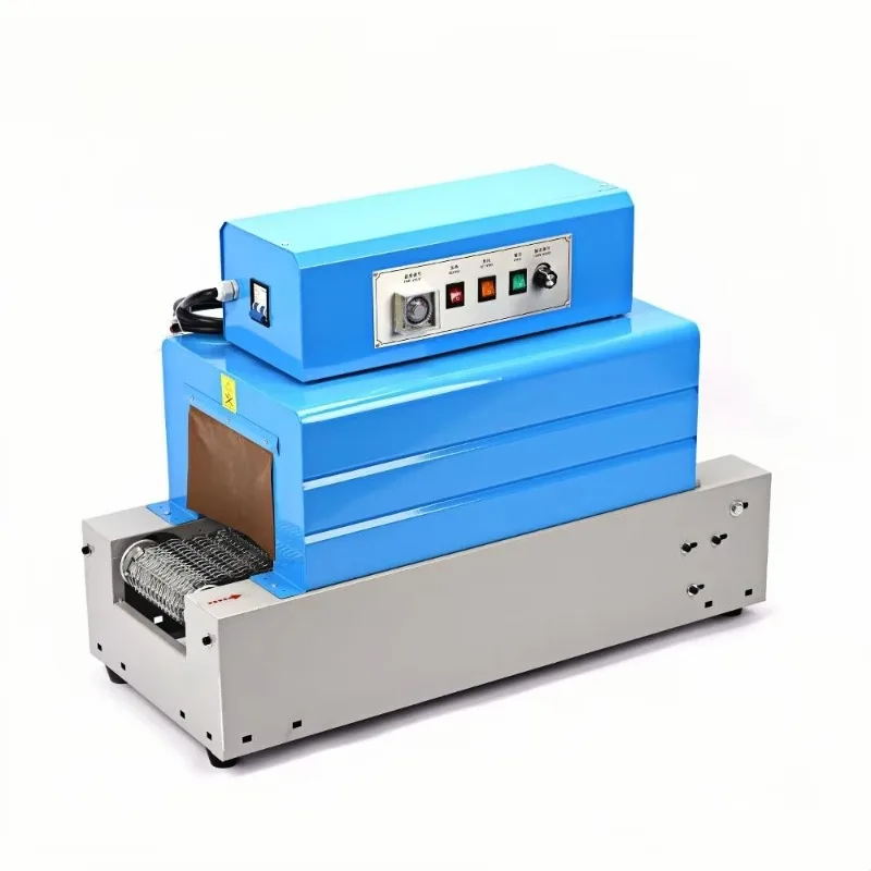 Heat shrinkable tunnel machine with mesh belt, suitable for small bottles, boxes, food, POF/PVC heat shrinkable packaging