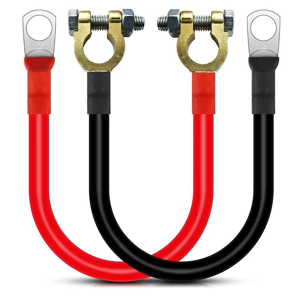 

2 шт. кабеля для аккумулятора 2AWG, 50 см, предназначенные для работы при экстремальных температурах, для грузовиков, лодок и автономных систем.