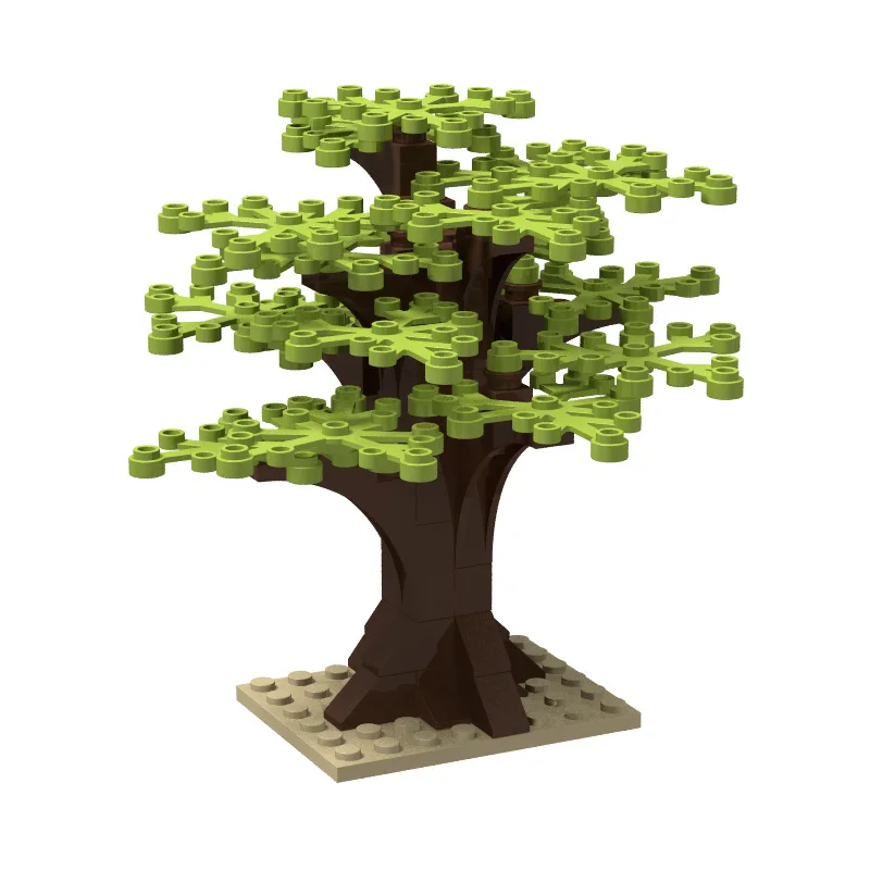 The Tree Small Particle Building Block Model  52PCs Plant Landscape Contain instructions Compatible with LEGO Building Blocks