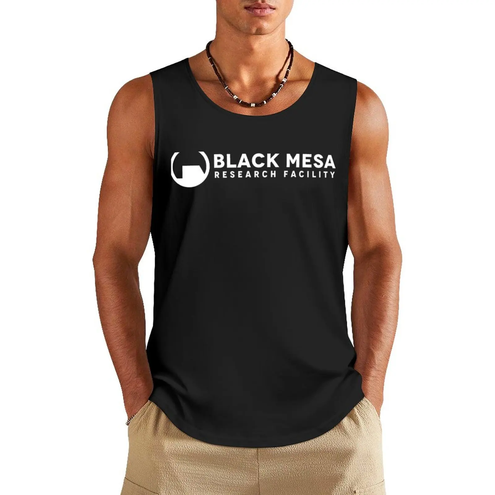 Black Mesa Research Facility Logo inspired by Half Life Active Tank Top Men gym sportswear Top summer