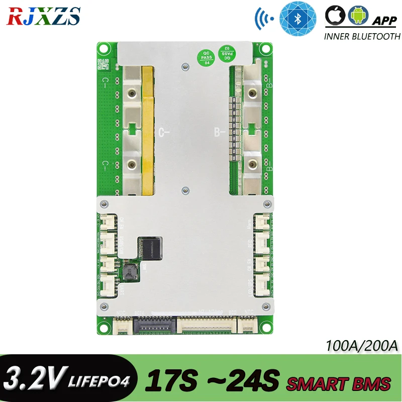 17S to 24S 200A LiFePO4 Smart BMS New DIY  With Android Inner Bluetooth APP Software  Large Current