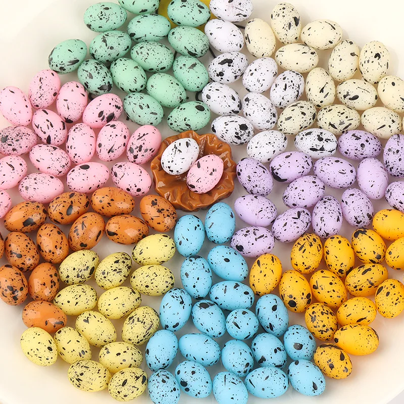 10pcs Mini Easter Eggs Spotted Pigeon Egg Speckled Bird Eggs Cute Simulation Kawaii DIY Resin Accessories Decoration Ornament