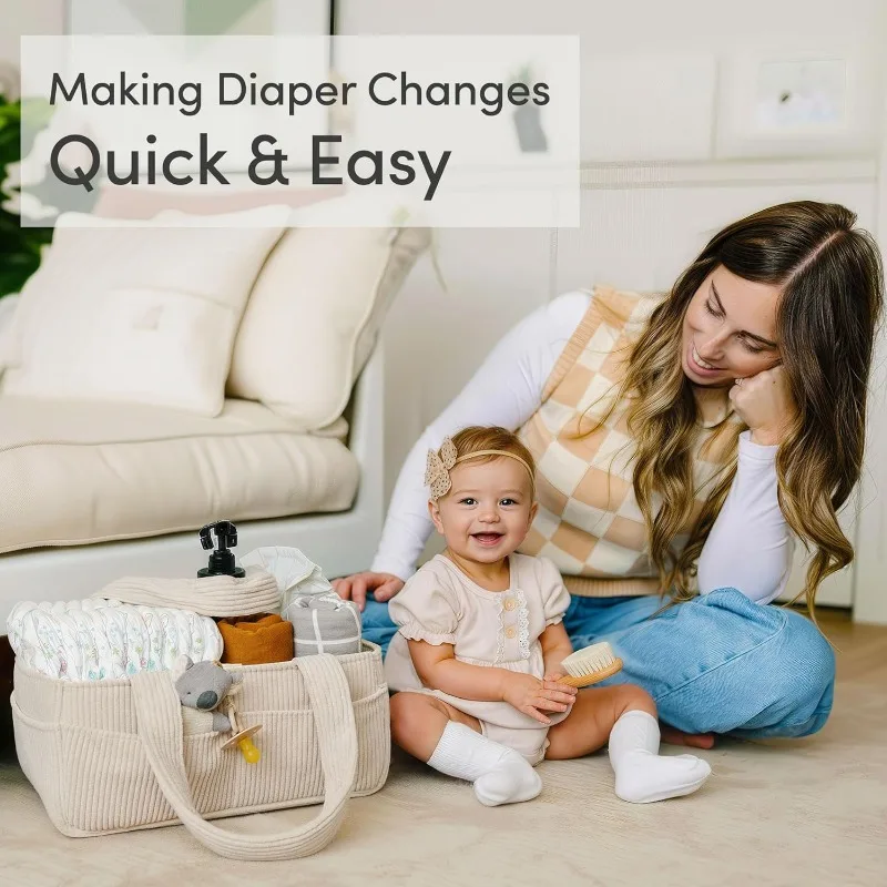 Diaper Bags Baby Nappy Bag for Newborn Stuff Diaper Baby Diaper Organizer Kids Car Stroller Container Bag Nursery Caddies Basket
