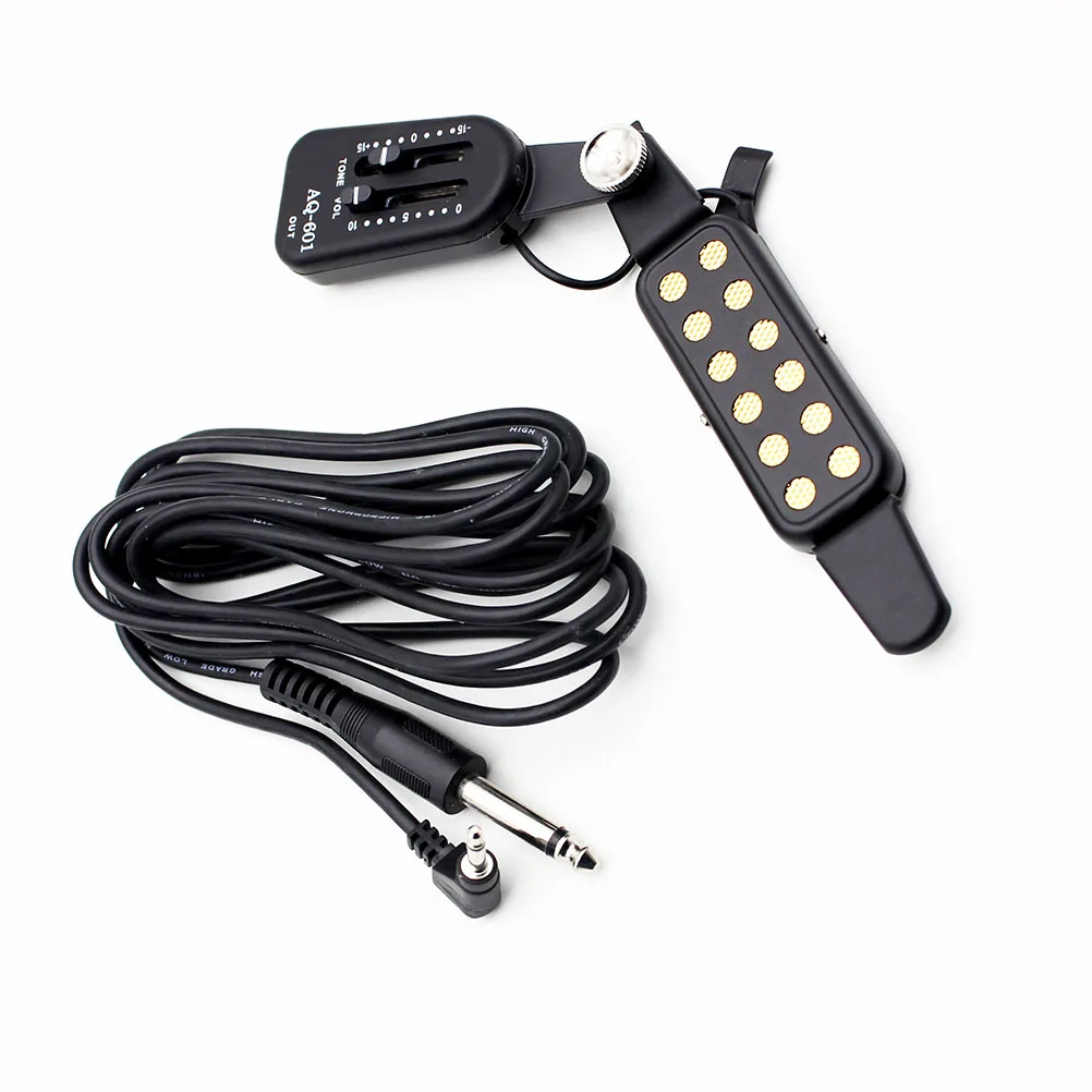

Guitar Pickups Sound Hole Acoustic Accessories Electric Transducer for Wooden Instrument Golden