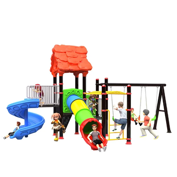 Hot Sale Playground Kid Outdoor Amusement Big Plastic Slide Children Equipment Swing Sets Playground Outdoor Kids