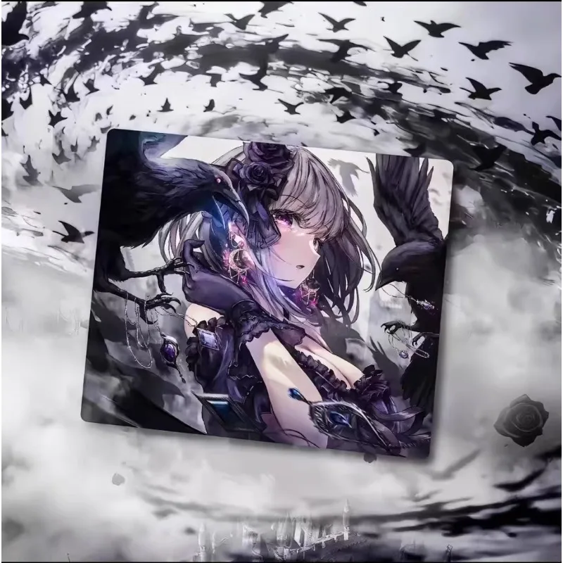 

Аниме-коврик для мыши из закаленного стекла, реплика, настраиваемый, для киберспорта, большой размер, настольный коврик, для FPS-игр/игр на скорость