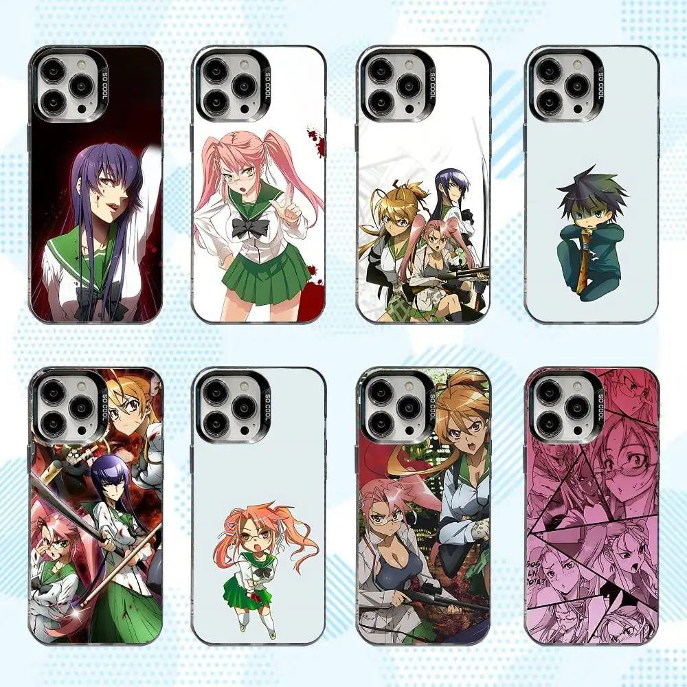 

Highschool of the Dead Anime Phone Case For iPhone 16,15,14,13,12,11,Mini,Pro,SE,MAX White Matte Shockproof Cover