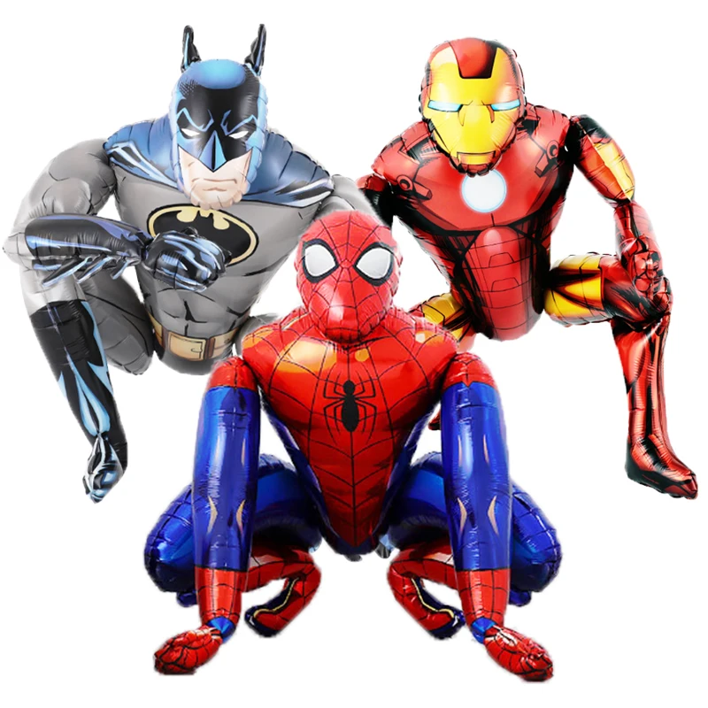 3D Cartoons Spiderman Iron Man Batman Superhero Balloon Boy The Avengers Children\'s Birthday Party Decoration Balloons Kids Toys