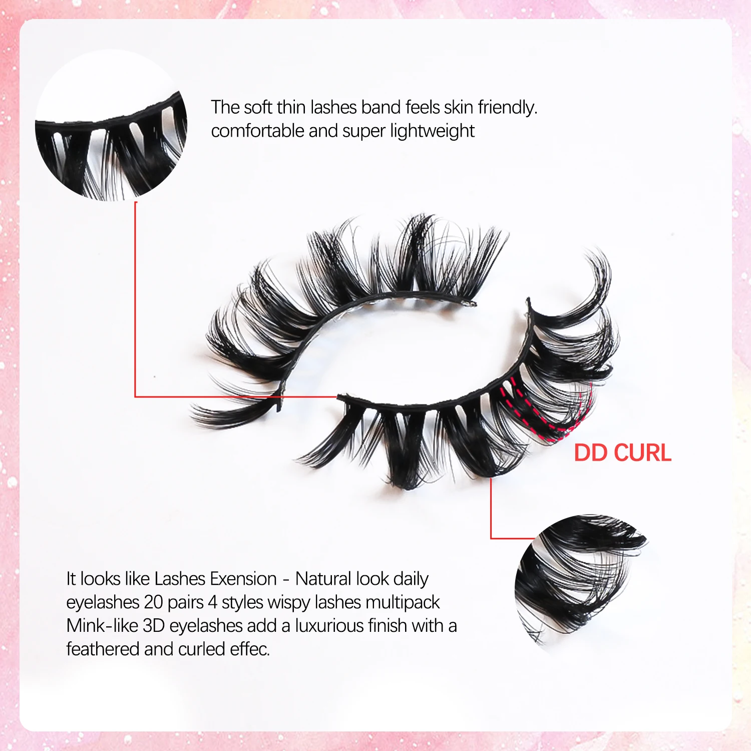 10/20 paires D Curl russe bande cils en gros Volume en vrac naturel vaporeux faux cils maquillage fournisseurs