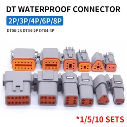 Juego de conectores a prueba de agua DT 2P/3P/4P/6P/22-16AWG 8P, Kit de enchufes Deutsch, DT06-2S, DT04-2P, 1/5/10 juegos