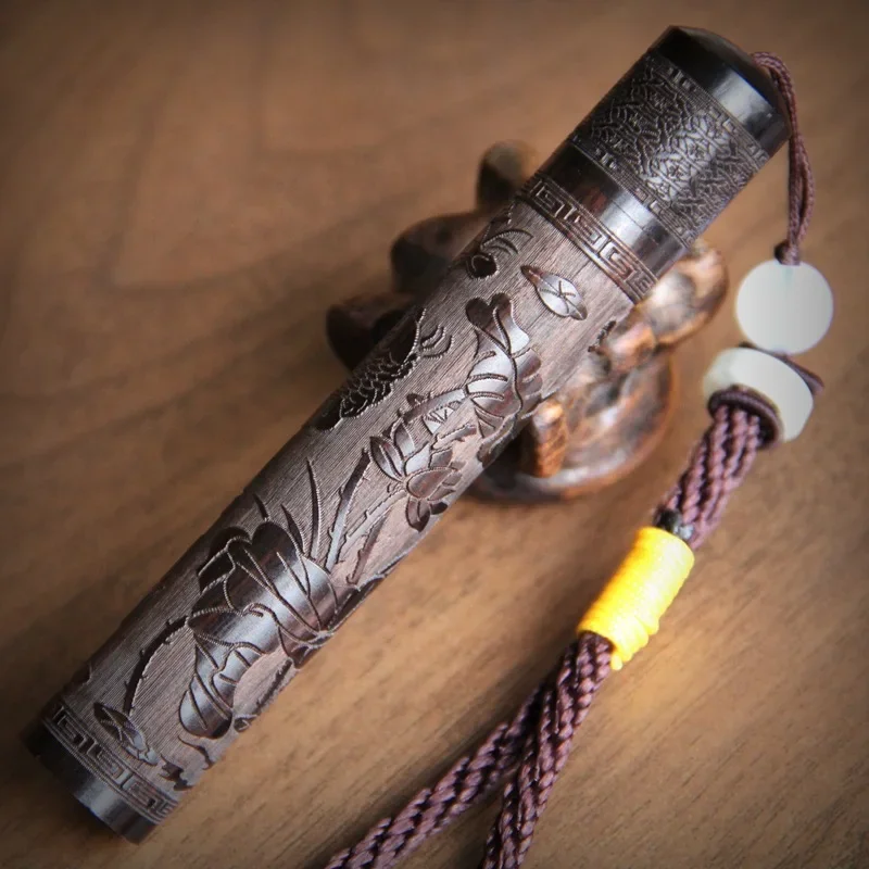 Personalized creative fire folding fragrant wood carving portable igniter windproof outdoor camping lighter cigarette gift