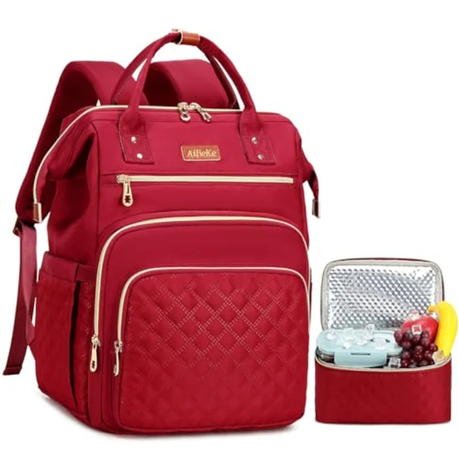 

Lunch Backpack 15.6 inch Laptop Backpack with Insulated Lunch Bag Backpack Cooler for Women Large Travel Backpack Lunch Box Com