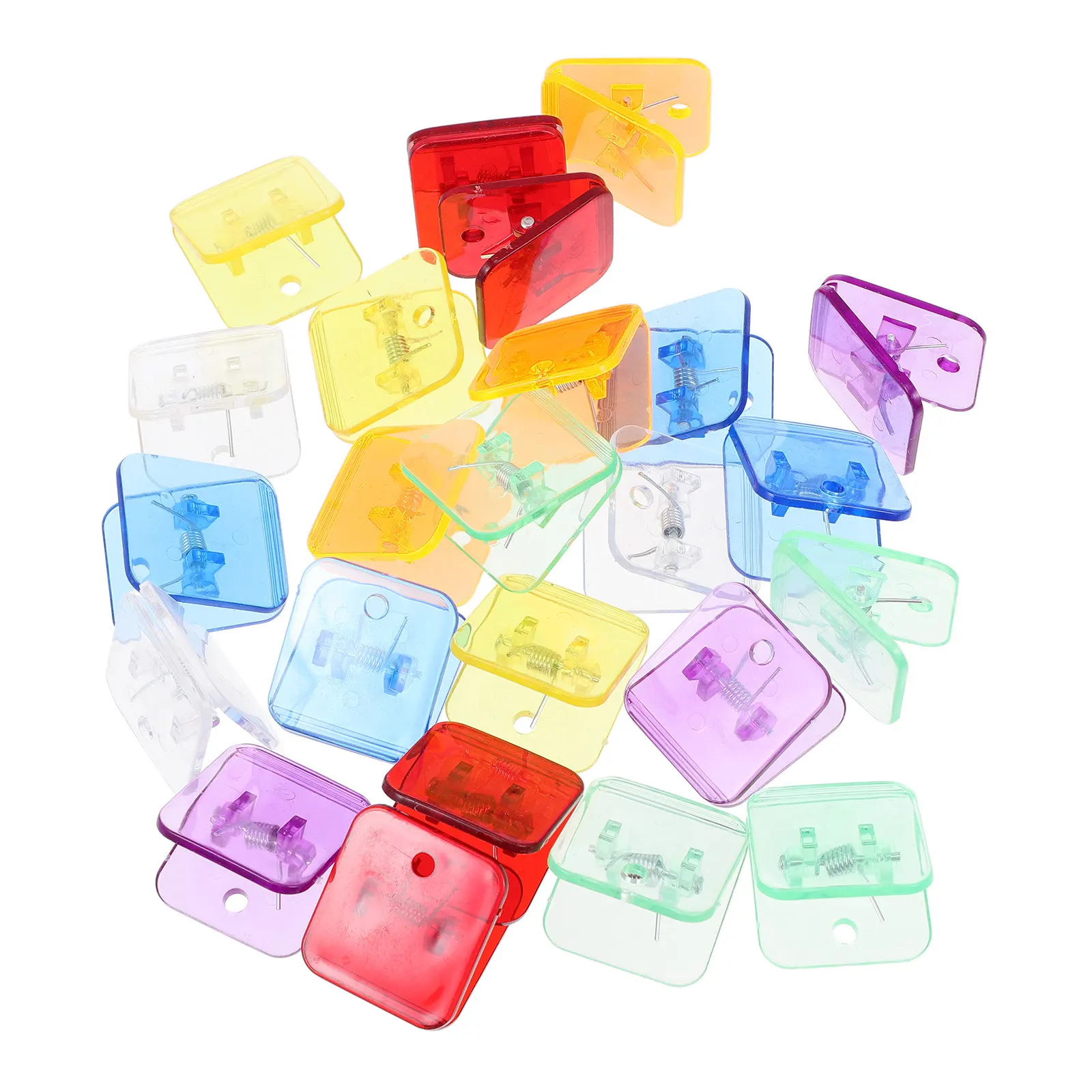 24Pcs Premium Plastic Paper Clips Household Clamp Multi-Function Portable Office Supply for Notes Cards Bills Plastic Clip
