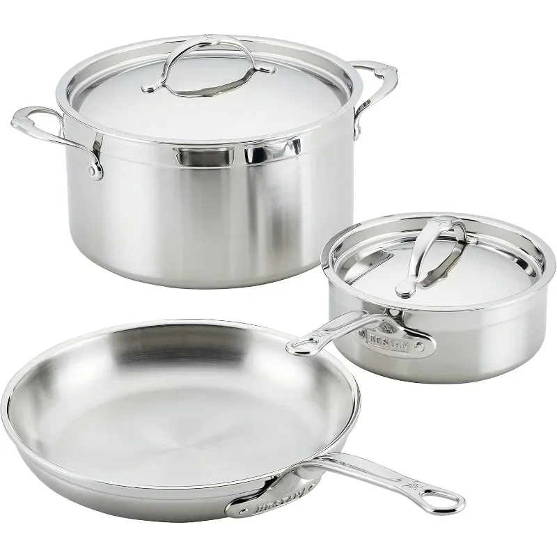 

Professional Clad Stainless Steel 5-Piece Ultimate Cookware Set Stainless Steel Cookware Set