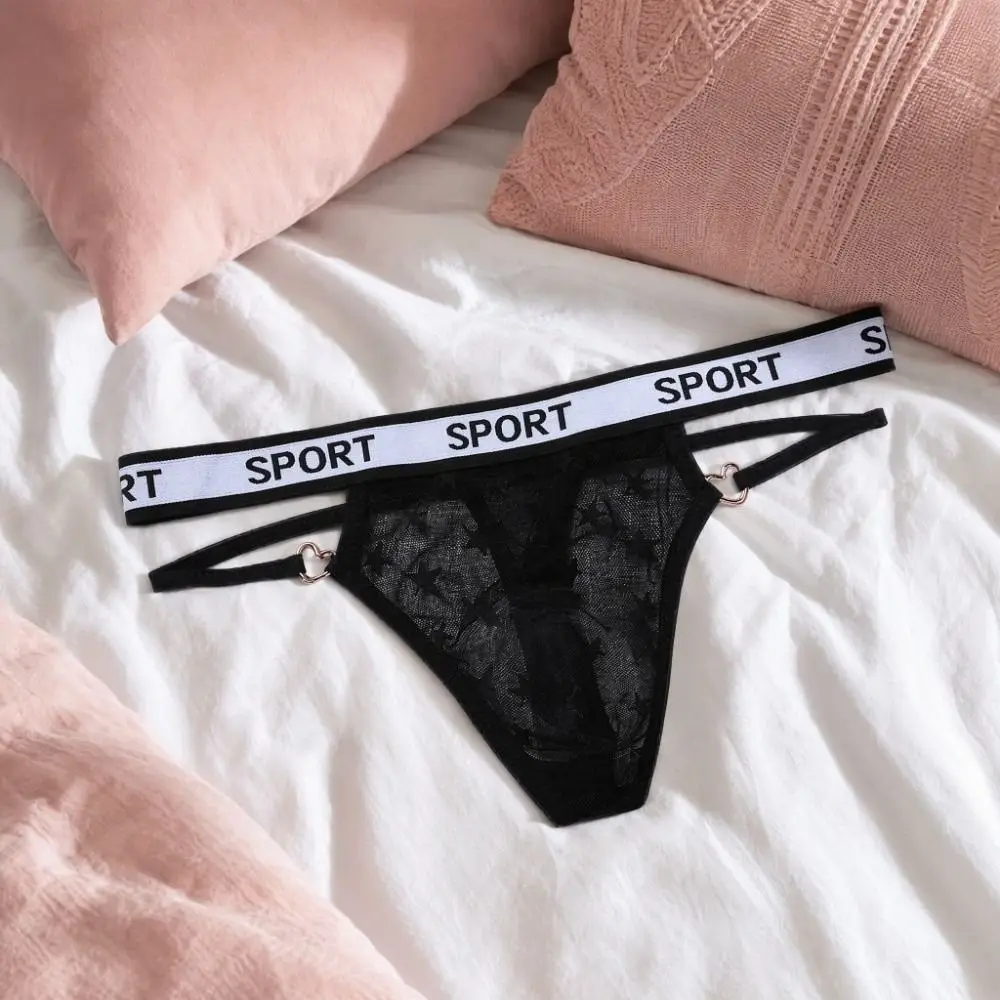 Low Waist Men's Mesh Hollow Thong Star Hollow Out Thin Strap Mesh Sheer Panties Bulge Pouch Underwear T-back Briefs Men