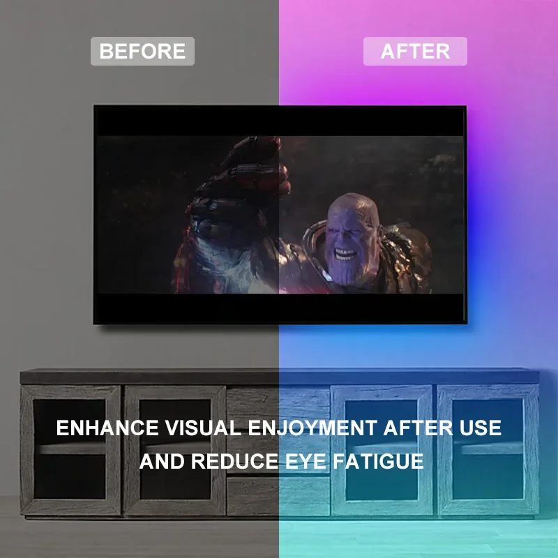 5V 30led/M USB Flexible LED Strip Light 5050 RGB Tape TV Backlight Bluetooth APP Control Background Lighting with Phone Remote