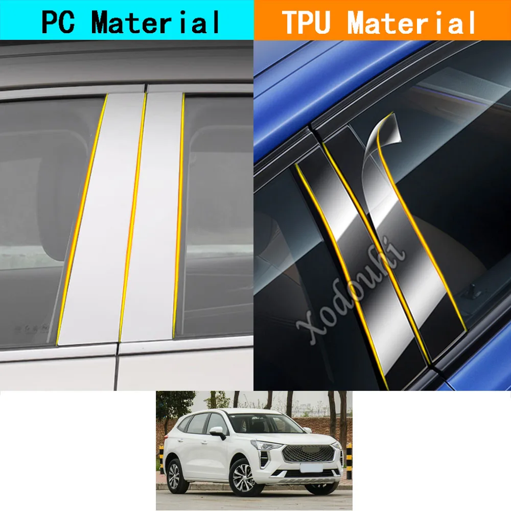 

Car TPU/Glossy Mirror Pillar Post Cover Door Trim Window Molding Sticker Accessories For Great Wall HAVAL Jolion 2020-2023