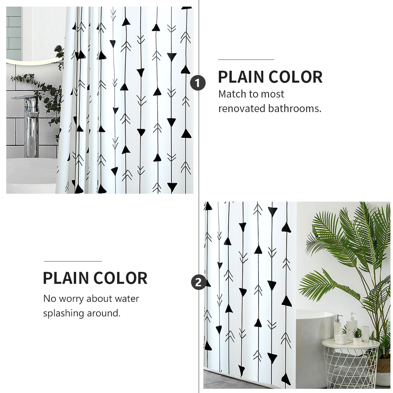 

Waterproof Shower Curtain Mildewproof Bathroom Fashion Creative Toilet Safe Design Clear Printed Durability
