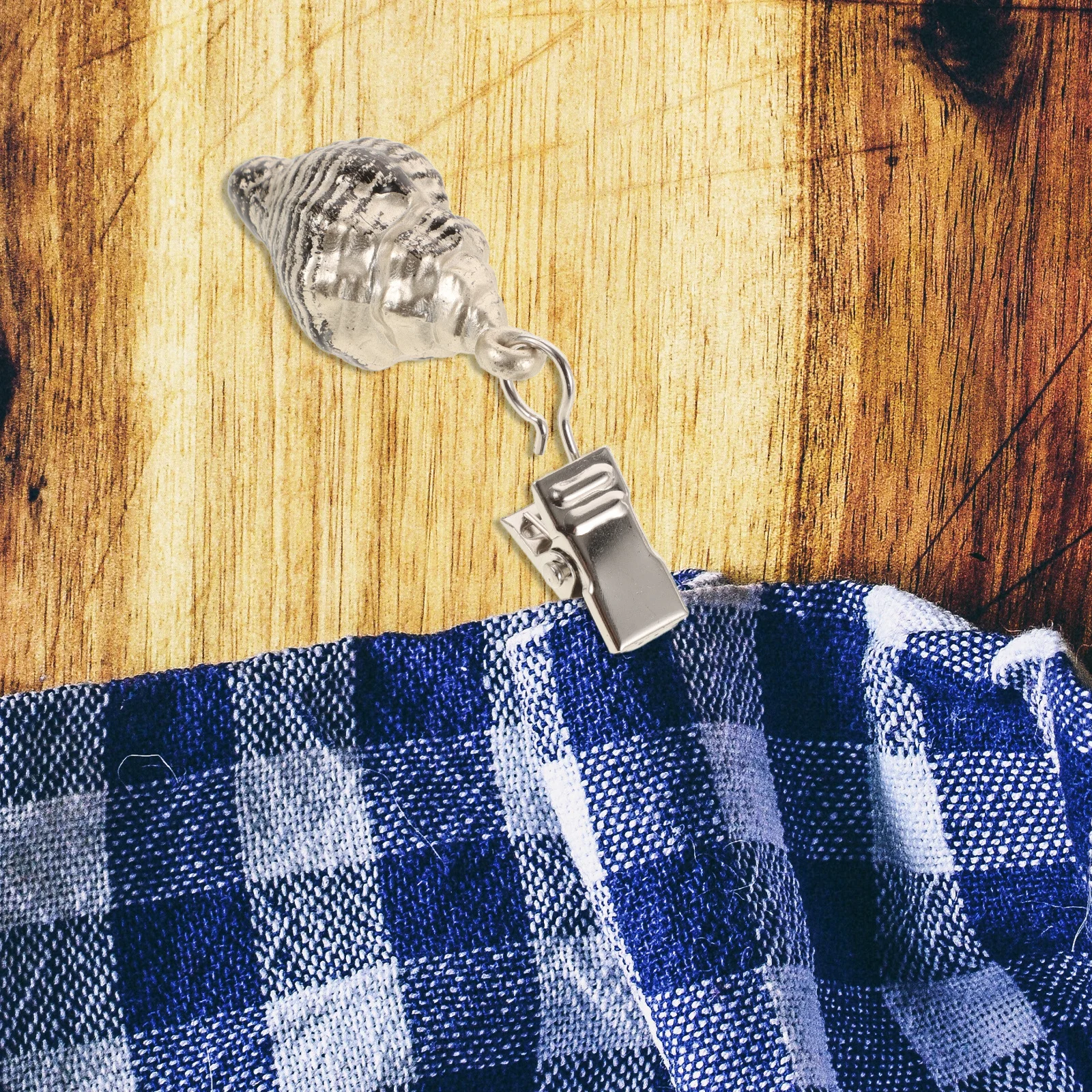 4 قطعة أوزان مطلية على شكل قذيفة مشابك مفرش المائدة المزخرفة لتناول الطعام في الهواء الطلق والتخييم غطاء طاولة صغير قابل لإعادة الاستخدام ديكور المشبك #5