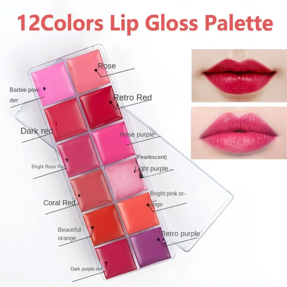 Niet-Plakkerige Cup 12 Kleuren Vrouwen Koreaanse Cosmetica Lip Glazuur Lip Modder Lip Tint Lipgloss Palet Fluwelen Matte Lipgloss Lippenstift