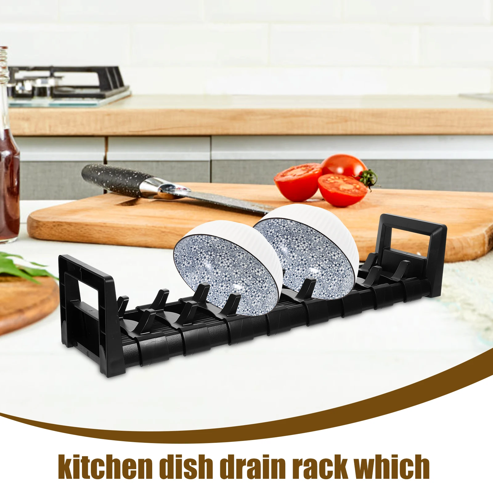 

Aluminium Alloy ABS Kitchen Dish Bowl Storage Rack Countertop Plate Drying Organizer Multi Compartments Drainage