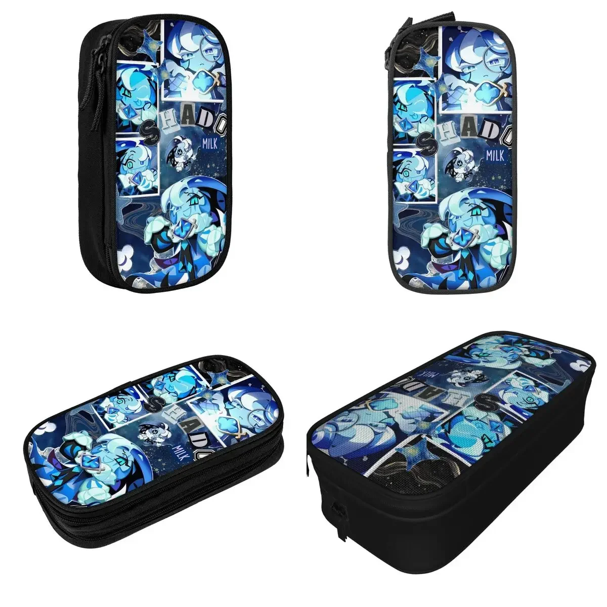 Cute Shadow Milk Cookie Run Kingdom Pencil Cases CRK Cartoon Game Pencilcases Kids Large Storage Bag Students School Stationery