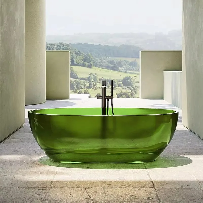 Contemporary comfort acrylic freestanding Jacuzzi deep immersion indoor/outdoor modern hotel family bathroom
