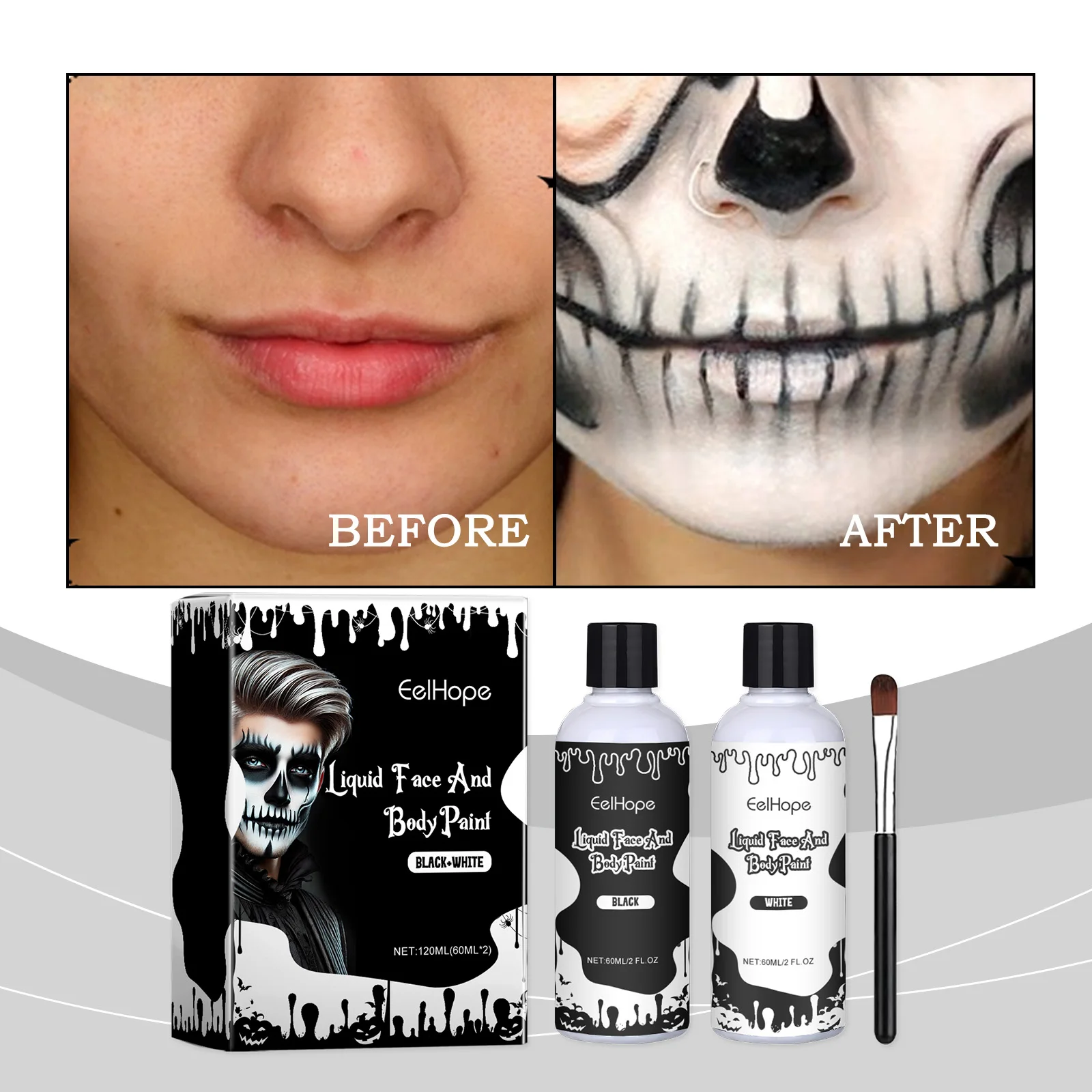 Halloween Party Instant Dry Paint Solution Paint Foundation Makeup Clown Colorful Paint Solution