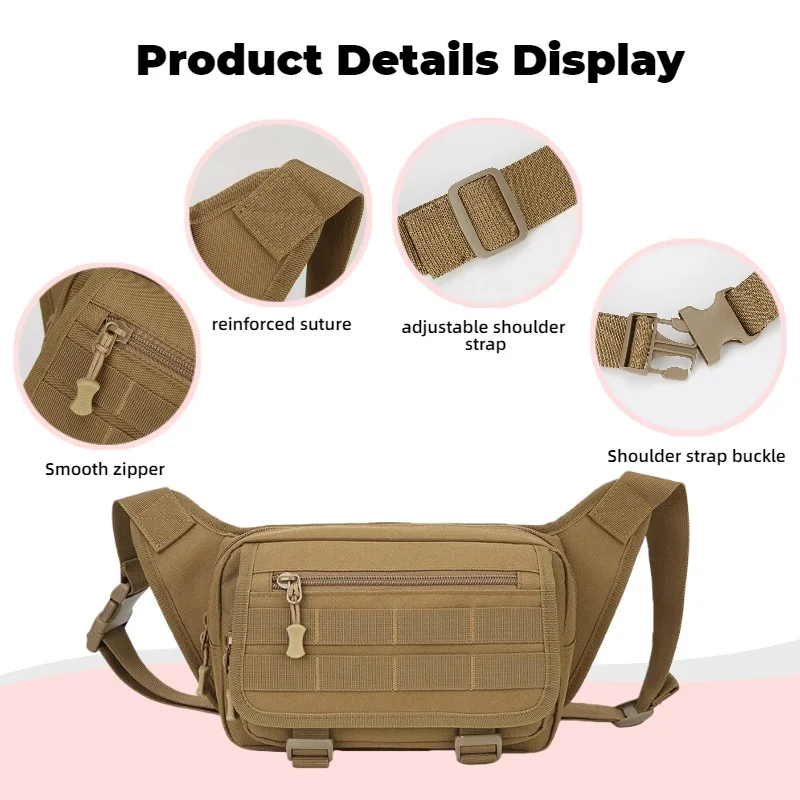 حقيبة صدر كاجوال للرجال، تخزين متعدد الأقسام، حقيبة كتف رياضية، مناسبة للأنشطة الخارجية مثل المشي لمسافات طويلة وركوب الدراجات وما إلى ذلك #4