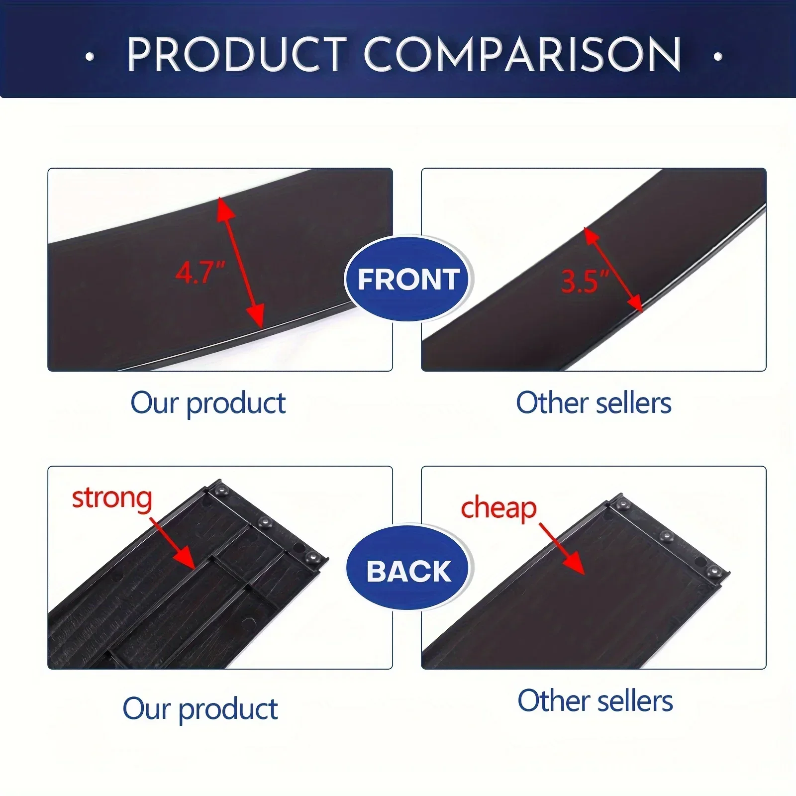 مجرفة أمامية للسيارة تعديل عالمي ثلاثة أجزاء شفة أمامية سوداء زاوية المصد الأمامي مضادة للتصادمات #6