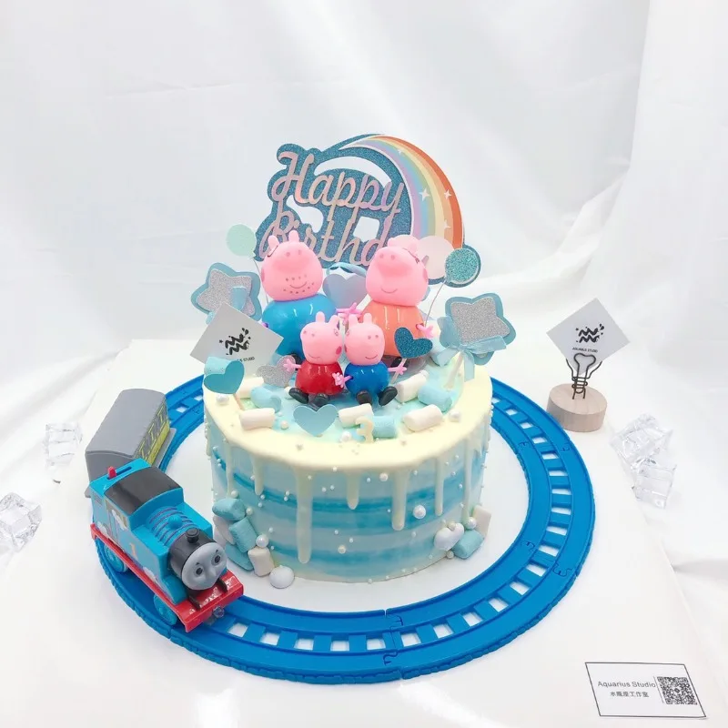 16PCS Peppa Pig Action Figures Set Cute Pig Family Model Ornament Kids Birthday Party Cake Decor Toys
