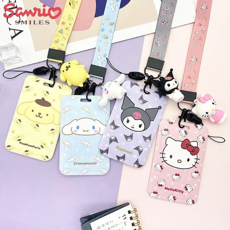 2023 Sanrio Card Holder Kawaii HelloKitty Kuromi Cinnamoroll Korean Student Cartoon Campus Card Bus Card Protector Shell