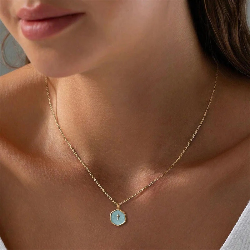 شخصية العصرية هندسية الصليب قلادة قلادة، المرأة العصرية اليومية تنوعا عطلة الاكسسوارات والمجوهرات #4