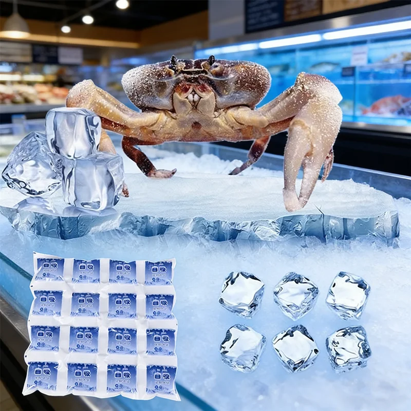 NEW Reusable Absorbent Ice Packs for Food​ - High-Capacity Gel Cores, Long-Lasting Cold Chain, for Lunch Boxes,Fresh Delivery