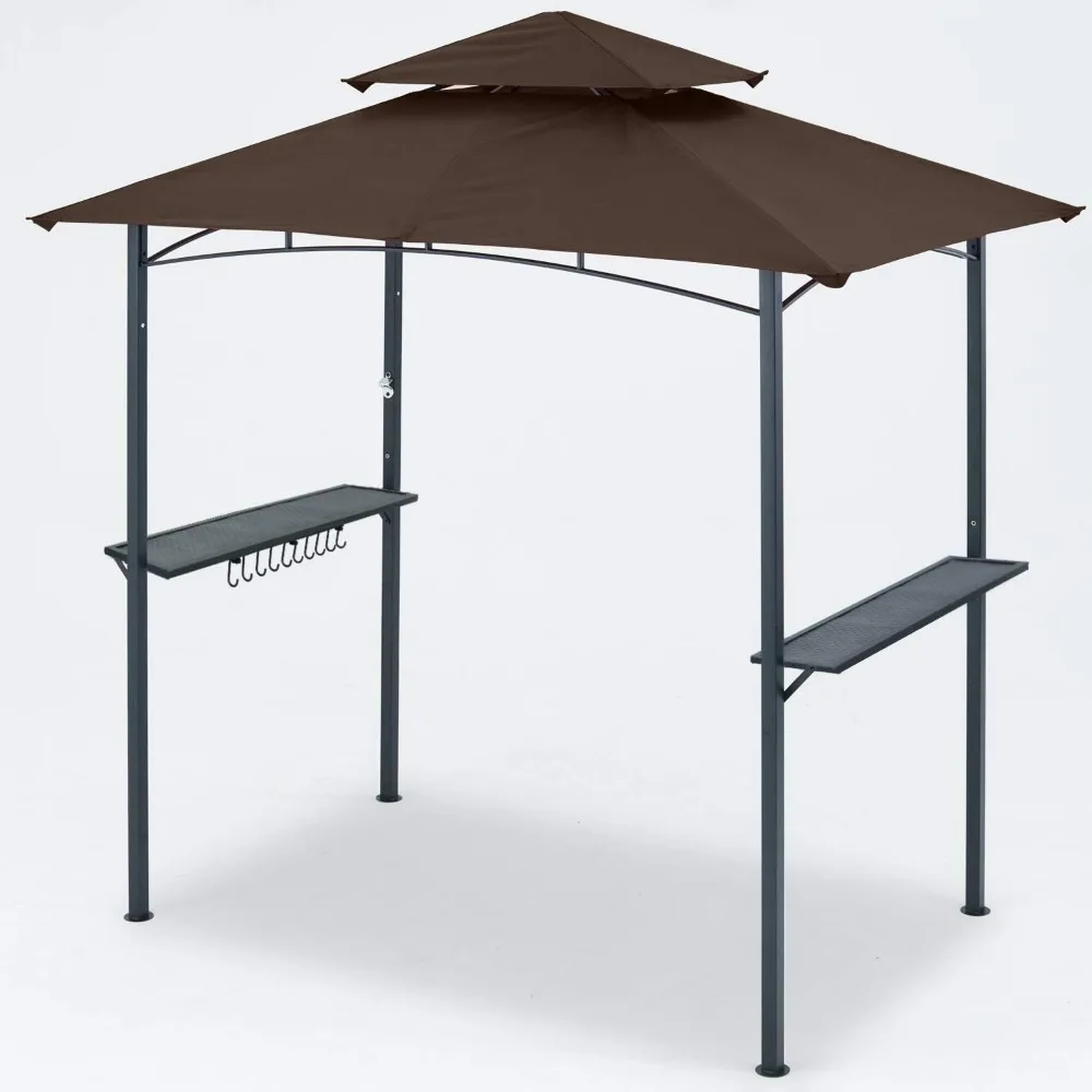 Gazebo Toldo para barbacoa al aire libre con 2 luces LED