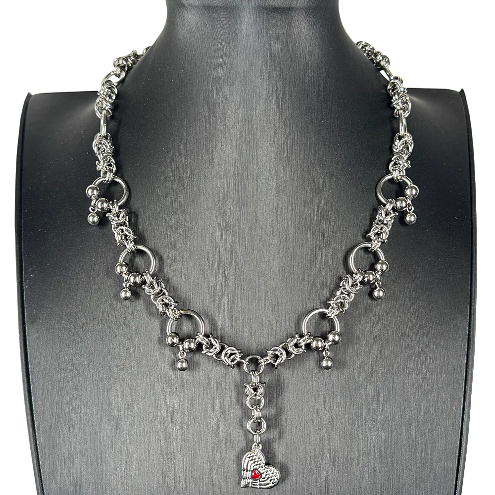 

Punk Grunge Rock Heart Long Pendant Chain Cool Fashion Handmade Geometric Necklace Goth Y2k Charm Jewelry Hip Hop Accessories