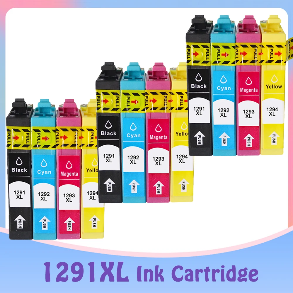 1291 Ink Cartridges Replacement for Epson T1291 T1292 T1293 T1294 Compatible with Epson SX420W SX425W SX525WD SX230 Printer