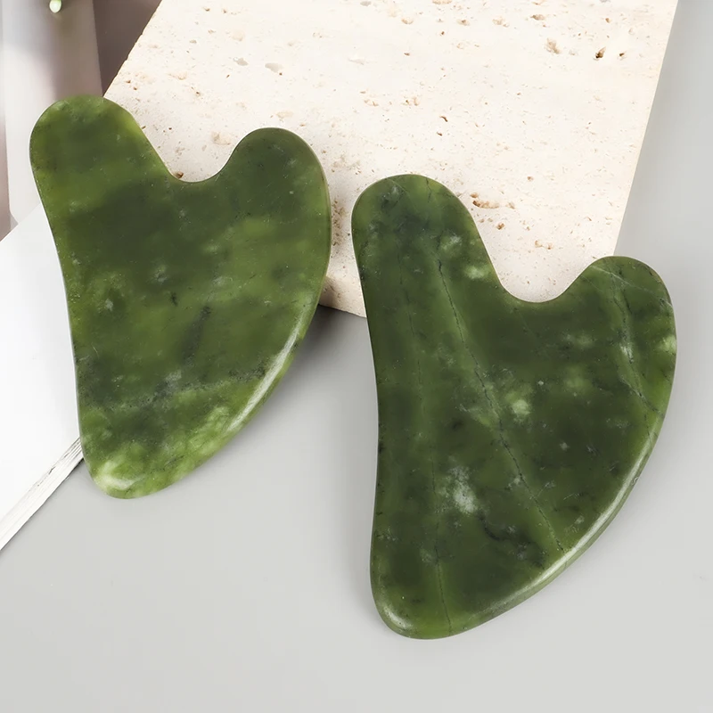 Helu Jade Gua Sha Tool Xiuyan Jade Heart-shape Massager Neck Massage Guasha Beauty Product Skin Care health Tool