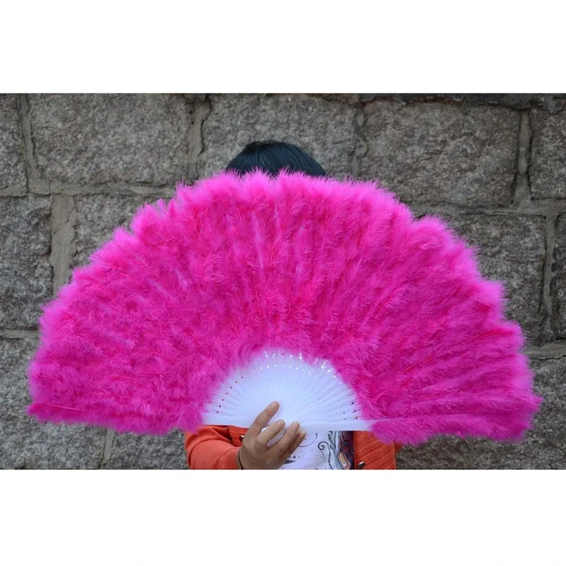 Folded Turkey Feather Hand Fan, Handmade Fans for Dance, Wedding Decoration, White Ladies, Factory Direct Sales, Wholesale, 41 - Image 5