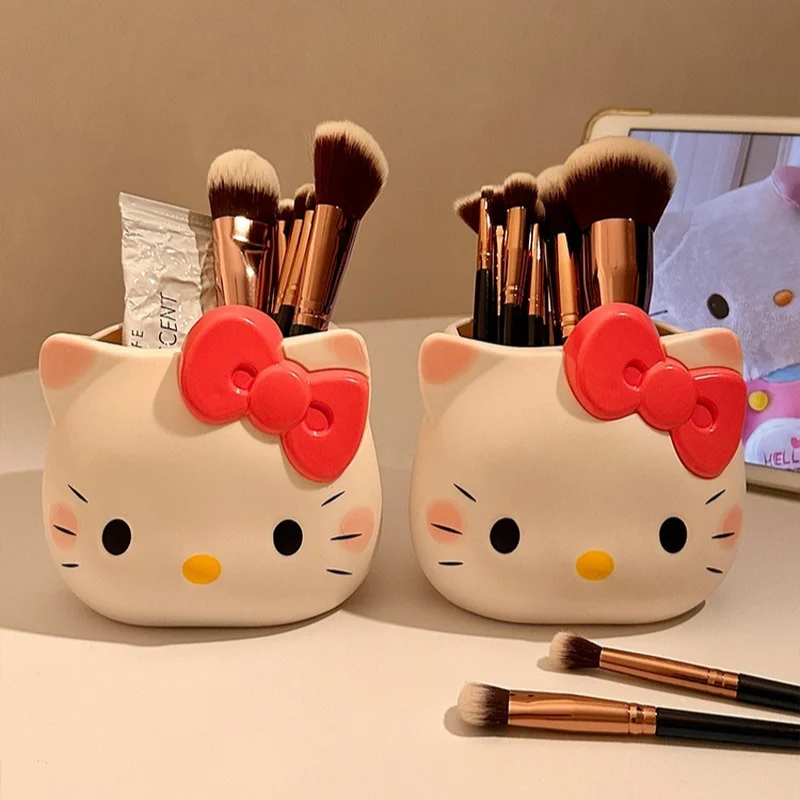 Mignon Hello Kitty cosmétique brosse conteneur de stockage bureau papeterie stylo multifonctionnel cosmétique boîte de rangement support ornements