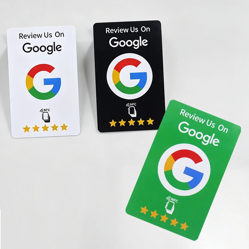 1/5/10Pc Reusable Review Tap Card Google Reviews Tap NFC Card Front Back AB Side Review Us on Google Saves Time User-Friendly