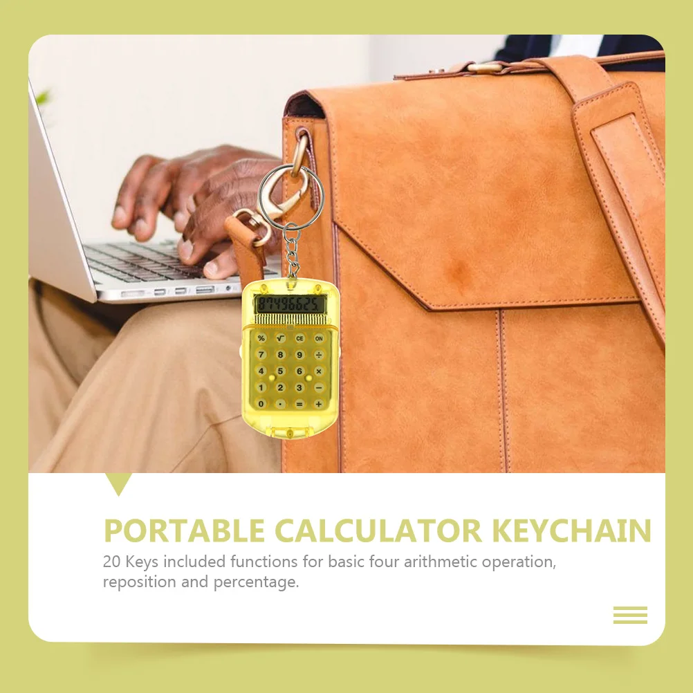 

4 шт., мини-калькулятор, брелок, портативный 8-значный ЖК-калькулятор с функцией брелока для ключей для студентов, путешествий, ежедневного вычисления