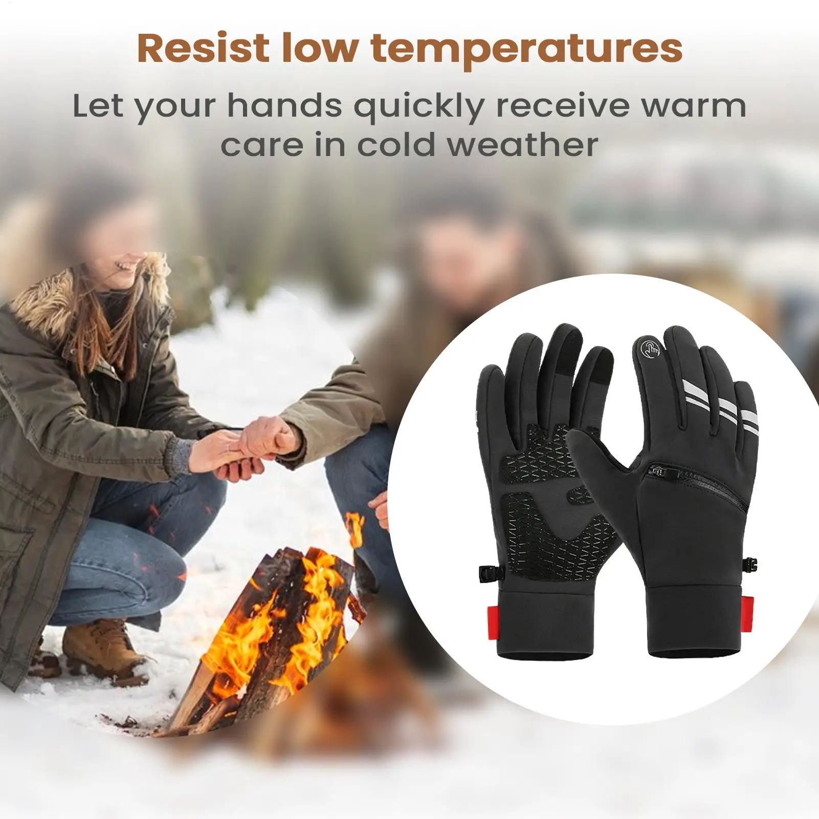 Oplaadbare verwarmde handschoenen Drie temperatuurinstellingen Touchscreen Verwarmde warme sport-buitenhandschoenen met zakken Wanten voor