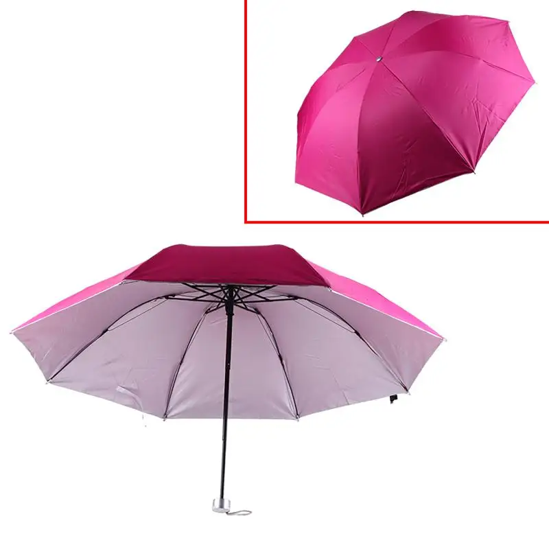 8 Bone Silver Glue Manual Folding Umbrella With Thick And Durable Keel Rain Sun Umbrellas Windproof Multi-color Travel Umbrella